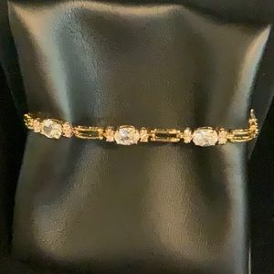 23k gold plated CZ bracelet 7”